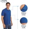 imageChaps Mens Everyday Casual Classic Fit Stretch Pique Polo Shirt S2XLPacific Blue