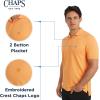 imageChaps Mens Everyday Casual Classic Fit Stretch Pique Polo Shirt S2XLSunset