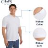 imageChaps Mens Everyday Casual Classic Fit Stretch Pique Polo Shirt S2XLWhite