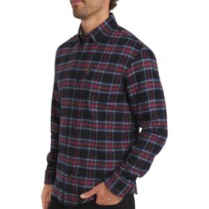imageChaps Mens Classic Fit Long Sleeve Button Down Stretch Flannel Casual Woven ShirtBlack Multi