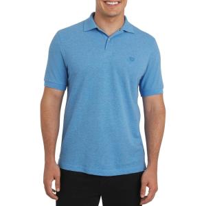 imageChaps Mens Everyday Casual Classic Fit Stretch Pique Polo Shirt S2XLAzure