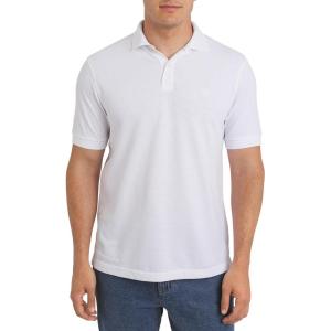 imageChaps Mens Everyday Casual Classic Fit Stretch Pique Polo Shirt S2XLWhite