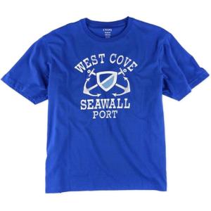 imageChaps Mens West Cove Seawall Port Graphic TShirt BlueHrtgblu