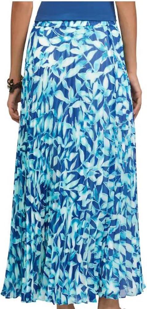 imageChaps Womens Pleated Skirt XL Multi Leaf