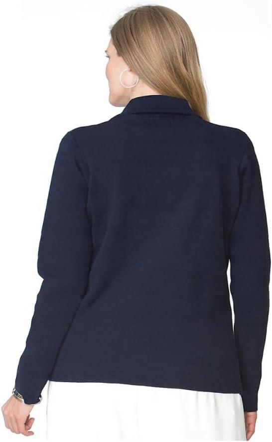 imageChaps Womens Plus Size Asymmetrical Moto Zip Sweater Jacket Capri Navy 3X