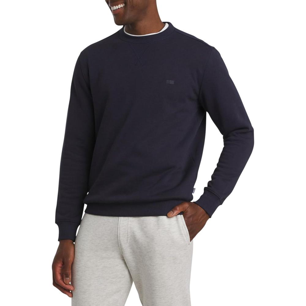 imageChaps Mens Everyday Classic Casual Long Sleeve Super Soft Fleece Midweight Crewneck SweaterAmerican Navy