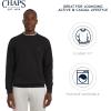 imageChaps Mens Everyday Classic Casual Long Sleeve Super Soft Fleece Midweight Crewneck SweaterAmerican Black