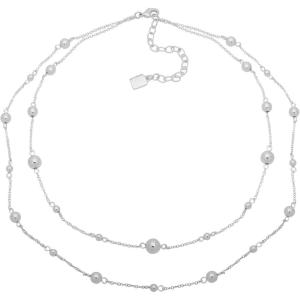 imageChaps Womens Double Strand Bead Necklace Silver