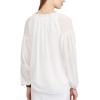 imageChaps Womens Jacquard Sheer Blouse Top White Medium
