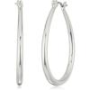 imageChaps Womens Oval Tubular Clickit Hoop Earrings Silver