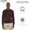 imageChaps Mens Classic Fit Long Sleeve Cotton Jersey Midweight Crewneck SweaterBurgendy Heather
