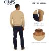 imageChaps Mens Classic Fit Long Sleeve Cotton Jersey Midweight Crewneck SweaterCamel Heather