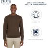 imageChaps Mens Classic Fit Long Sleeve Cotton Jersey Midweight Crewneck SweaterEspresso Heather