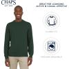 imageChaps Mens Classic Fit Long Sleeve Cotton Jersey Midweight Crewneck SweaterForest Heather