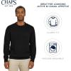 imageChaps Mens Classic Fit Long Sleeve Cotton Jersey Midweight Crewneck SweaterJet Black