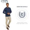 imageChaps Mens Classic Fit Long Sleeve Cotton Jersey Midweight Crewneck SweaterNavy Heather