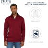 imageChaps Mens Regular Fit Long Sleeve Midweight Quarter Zip Fleece Pullover SweaterDeep Mahogany