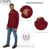 imageChaps Mens Regular Fit Long Sleeve Midweight Quarter Zip Fleece Pullover SweaterDeep Mahogany