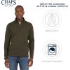 imageChaps Mens Regular Fit Long Sleeve Midweight Quarter Zip Fleece Pullover SweaterForest Green