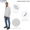 imageChaps Mens Regular Fit Long Sleeve Midweight Quarter Zip Fleece Pullover SweaterLight Gray Heather