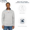 imageChaps Mens Regular Fit Long Sleeve Midweight Quarter Zip Fleece Pullover SweaterLight Gray Heather