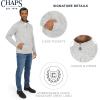 imageChaps Mens Regular Fit Long Sleeve Midweight Quarter Zip Fleece Pullover SweaterLight Gray Heather