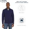 imageChaps Mens Regular Fit Long Sleeve Midweight Quarter Zip Fleece Pullover SweaterMountain Blue