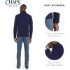 imageChaps Mens Regular Fit Long Sleeve Midweight Quarter Zip Fleece Pullover SweaterMountain Blue