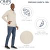 imageChaps Mens Regular Fit Long Sleeve Midweight Quarter Zip Fleece Pullover SweaterOatmeal Heather