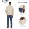 imageChaps Mens Regular Fit Long Sleeve Midweight Quarter Zip Fleece Pullover SweaterOatmeal Heather