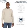 imageChaps Mens Regular Fit Long Sleeve Midweight Quarter Zip Fleece Pullover SweaterOatmeal Heather