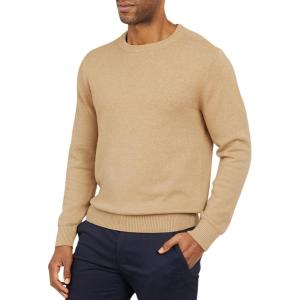 imageChaps Mens Classic Fit Long Sleeve Cotton Jersey Midweight Crewneck SweaterCamel Heather