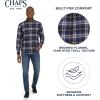 imageChaps Mens Classic Fit Long Sleeve Button Down Stretch Flannel Casual Woven ShirtBlue Multi