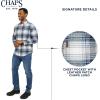 imageChaps Mens Classic Fit Long Sleeve Button Down Stretch Flannel Casual Woven ShirtBlueberry