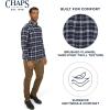 imageChaps Mens Classic Fit Long Sleeve Button Down Stretch Flannel Casual Woven ShirtNewport Navy