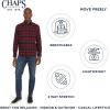 imageChaps Mens Classic Fit Long Sleeve Button Down Stretch Flannel Casual Woven ShirtPomegranate