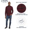 imageChaps Mens Classic Fit Long Sleeve Button Down Stretch Flannel Casual Woven ShirtPomegranate