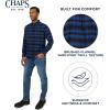 imageChaps Mens Classic Fit Long Sleeve Button Down Stretch Flannel Casual Woven ShirtRoyal Blue