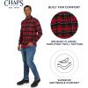 imageChaps Mens Classic Fit Long Sleeve Button Down Stretch Flannel Casual Woven ShirtScarlet