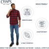 imageChaps Mens Classic Fit Long Sleeve Button Down Stretch Flannel Casual Woven ShirtScarlet