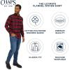 imageChaps Mens Classic Fit Long Sleeve Button Down Stretch Flannel Casual Woven ShirtScarlet