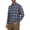 imageChaps Mens Classic Fit Long Sleeve Button Down Stretch Flannel Casual Woven ShirtNewport Navy