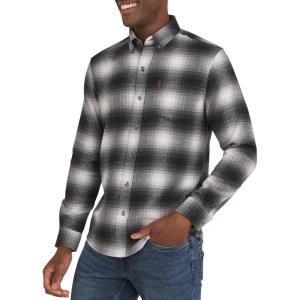 imageChaps Mens Classic Fit Long Sleeve Button Down Stretch Flannel Casual Woven ShirtCharcoal
