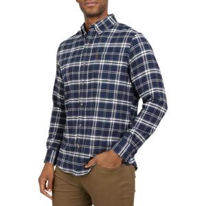imageChaps Mens Classic Fit Long Sleeve Button Down Stretch Flannel Casual Woven ShirtNewport Navy