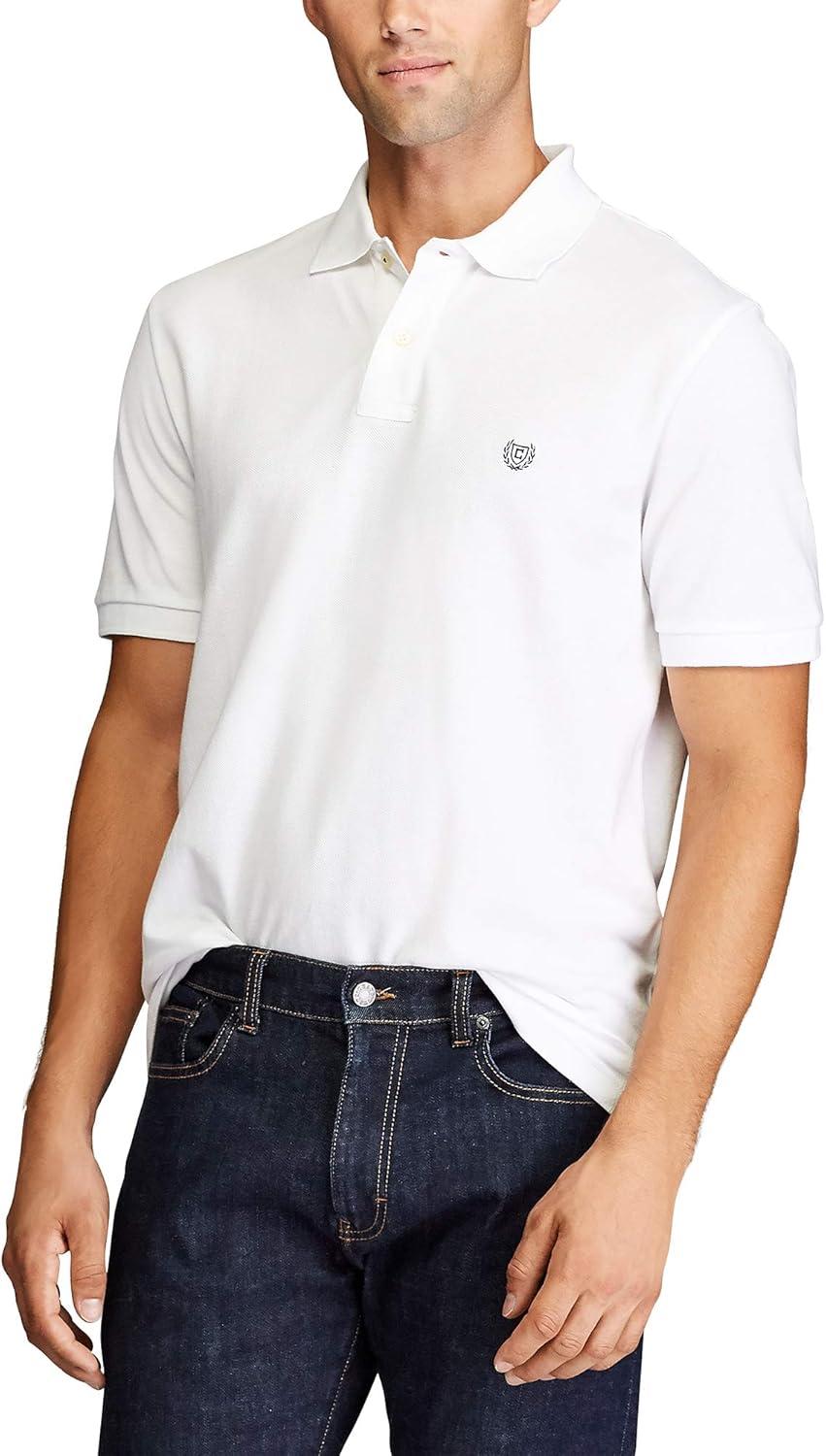 imageChaps Mens Classic Fit Cotton Mesh Everyday Polo ShirtWhite