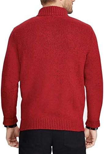imageChaps Mens ClassicFit BlendZip Mockneck Sweater Red Twist XXLarge