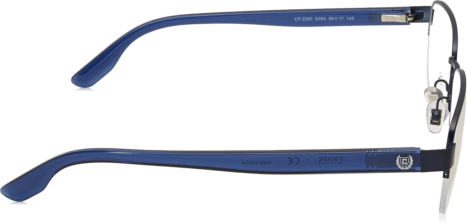 imageChaps Mens Cp2090 Rectangular Prescription Eyewear FramesSemishiny Navy BlueDemo Lens