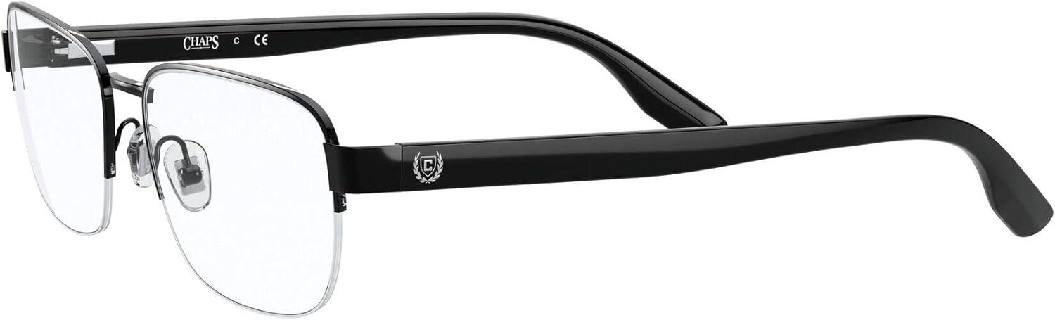 imageChaps Mens Cp2090 Rectangular Prescription Eyewear FramesShiny BlackDemo Lens