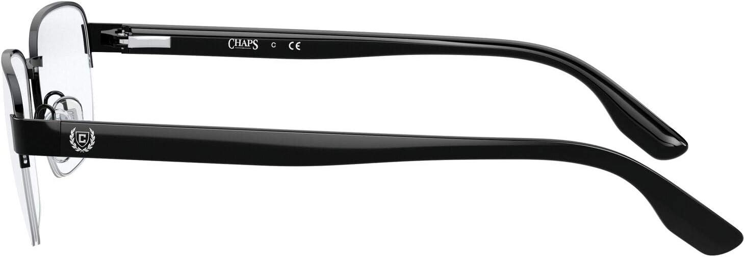 imageChaps Mens Cp2090 Rectangular Prescription Eyewear FramesShiny BlackDemo Lens