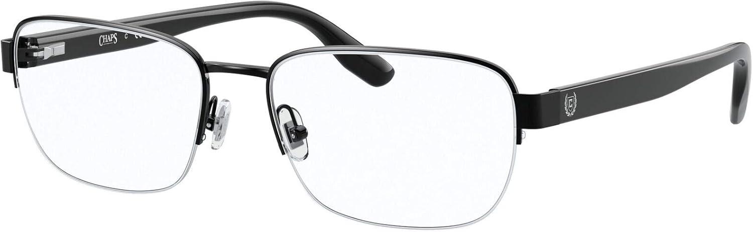 imageChaps Mens Cp2090 Rectangular Prescription Eyewear FramesShiny BlackDemo Lens